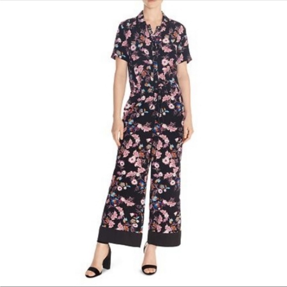 SANDRO PARIS Olivier Floral-Print Wide Leg Jumpsuit Size 34 - Picture 2 of 12